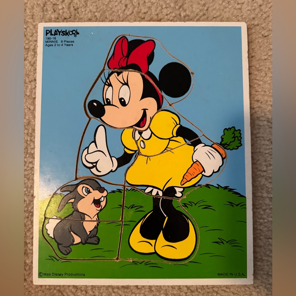 Vintage Wooden Disney Minnie Mouse Puzzle